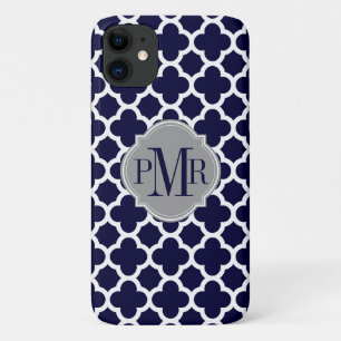 Quatrefoil Marine-Blau-weißes Case-Mate iPhone Hülle