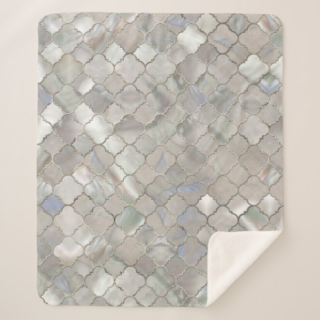 Quatrefoil marokkanisches Muster-Perlmutt Sherpadecke (Vorderseite)