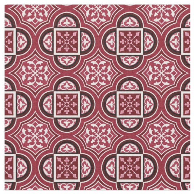 Quatrefoil Marsala Red Fabric 2 Stoff (Nahaufnahme)