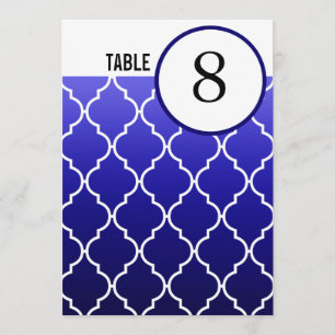 Quatrefoil Ombre Tischnummern   Marine