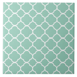 Quatrefoil Pattern Teal Fliese