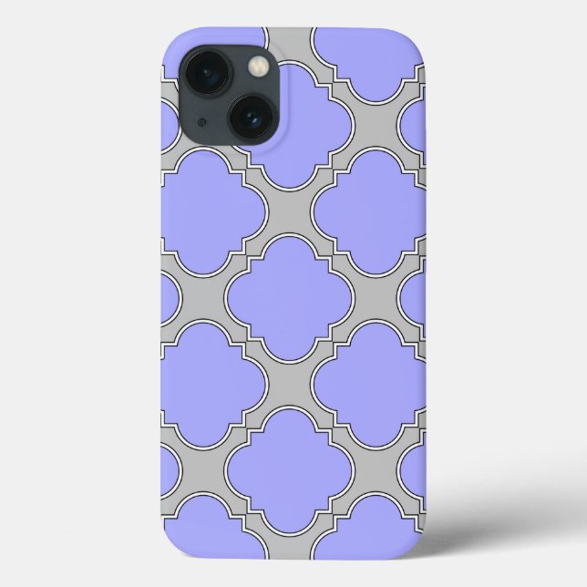 Quatrefoil periwinkle und grau Case-Mate iPhone ca Hülle (Rückseite)