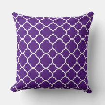 Quatrefoil Royal Lila White Lattice Cool Cotton