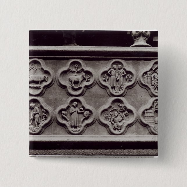 Quatrefoils mit den Zeichen des Tierkreises Button (Vorderseite)