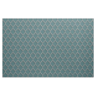 Quatrefolie Aquamarin grünes Gewebe Stoff