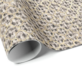 Quatrefolie Foxier Gold Creamy Beige Linen Geschenkpapier
