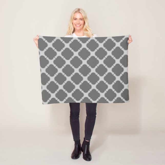 Quatrefolie in Grautönen Fleecedecke (Beispiel)