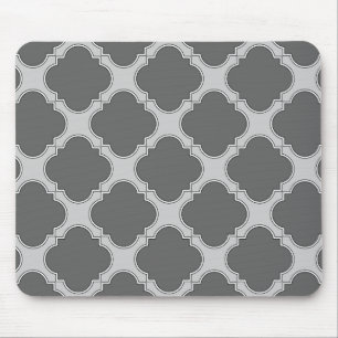Quatrefolie in Grautönen Mousepad