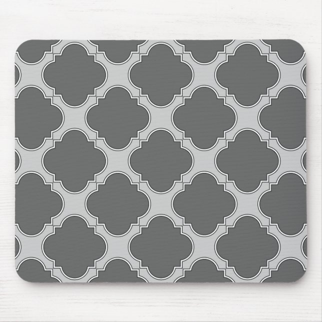 Quatrefolie in Grautönen Mousepad (Vorne)