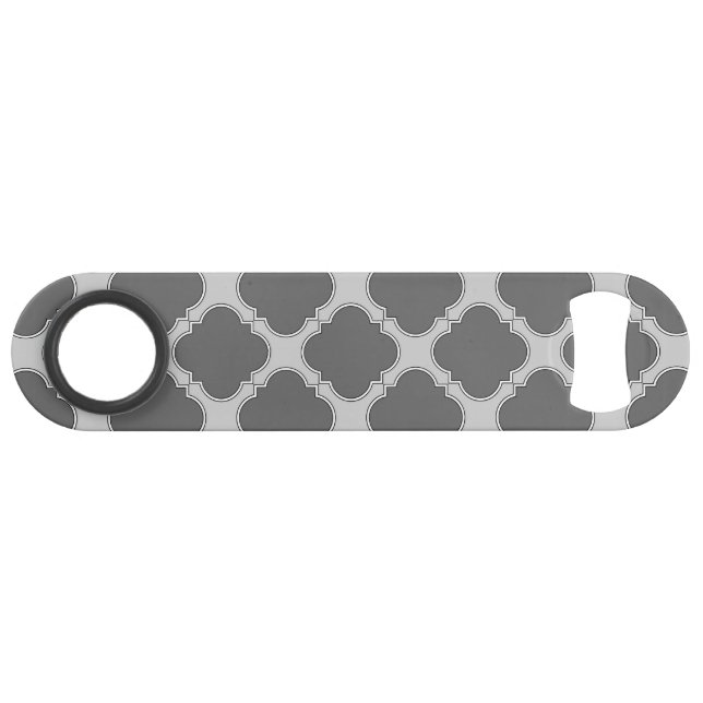 Quatrefolie in Grautönen Speed Flaschenöffner (Vorderseite (Horizontal))