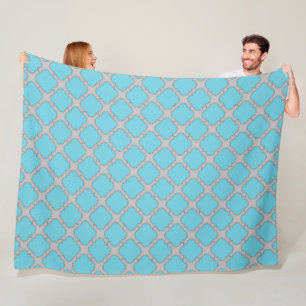 Quatrefolienblau und grau fleecedecke
