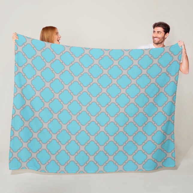 Quatrefolienblau und grau fleecedecke (Beispiel)