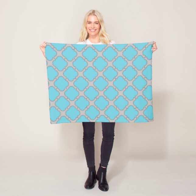 Quatrefolienblau und grau fleecedecke (Beispiel)