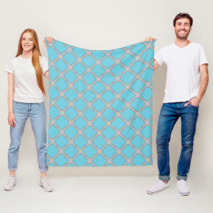 Quatrefolienblau und grau fleecedecke