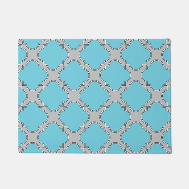 Quatrefolienblau und grau fußmatte (Vorderseite)