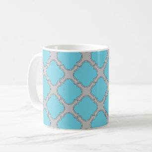 Quatrefolienblau und grau kaffeetasse
