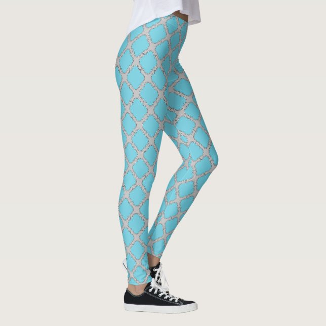 Quatrefolienblau und grau leggings (Rechts)