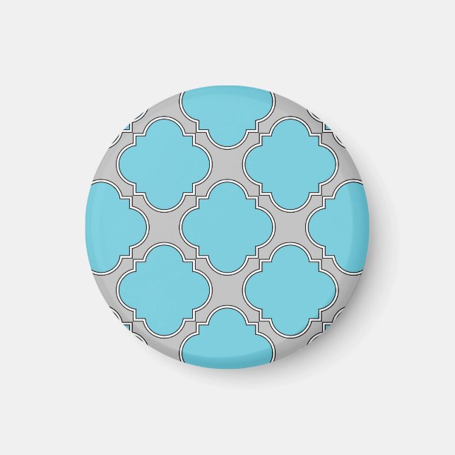Quatrefolienblau und grau magnet (Vorne)
