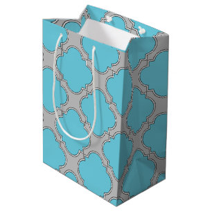 Quatrefolienblau und grau mittlere geschenktüte