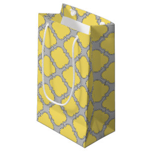 Quatrefoliengelb und grau kleine geschenktüte