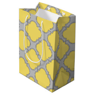 Quatrefoliengelb und grau mittlere geschenktüte