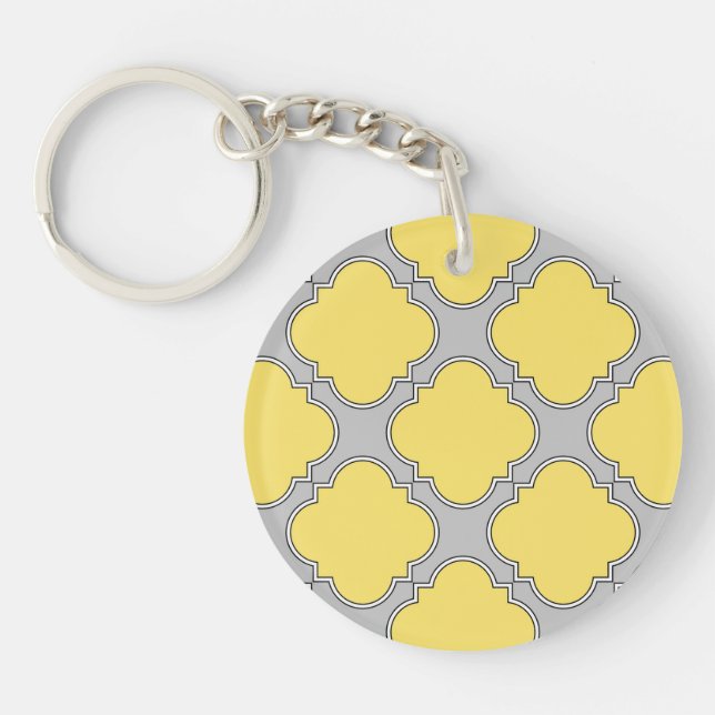 Quatrefoliengelb und grau schlüsselanhänger (Vorderseite)