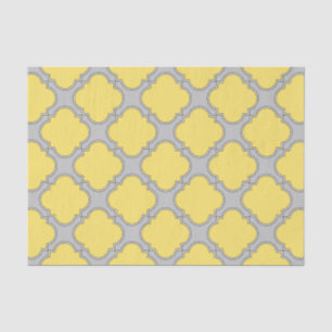 Quatrefoliengelb und grau seidenpapier