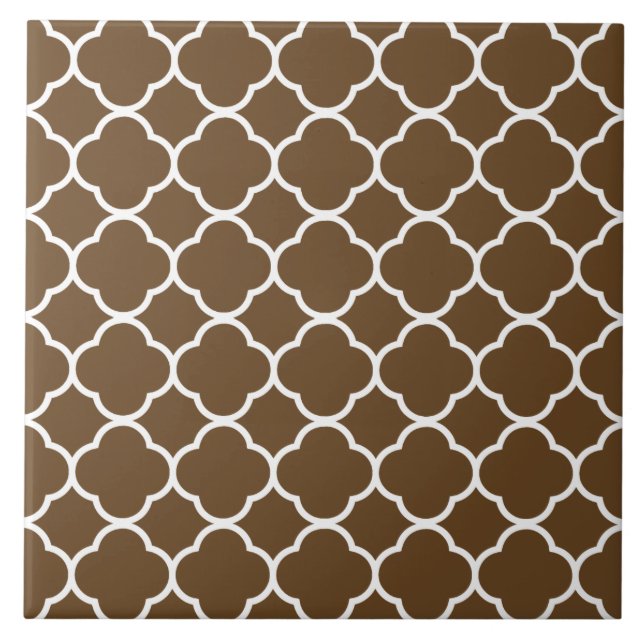 Quatrefolienmuster Brown Fliese (Vorderseite)