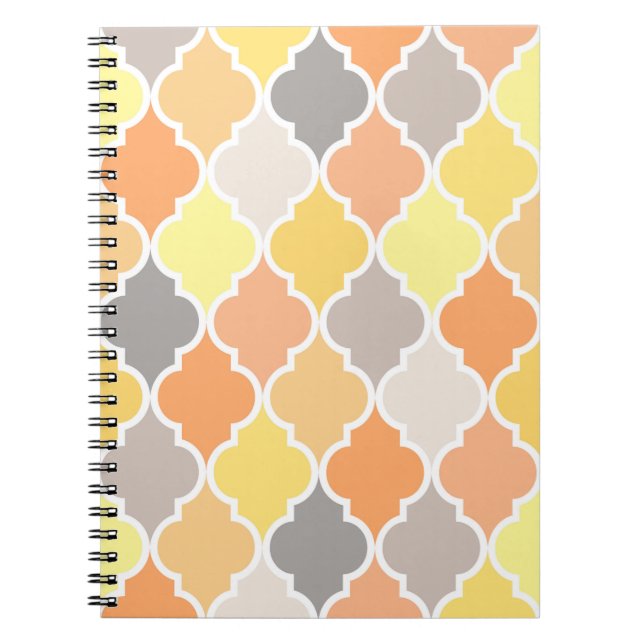 Quatrefolienmuster gelb, orange und grau notizblock (Vorderseite)