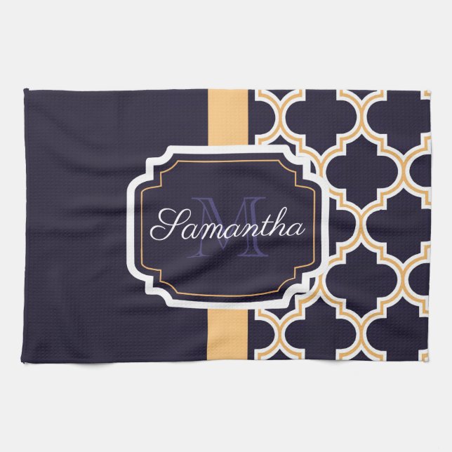 Quatrefolienmuster Geschirrtuch (Horizontal)