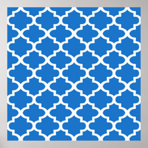 Quatrefolienmuster in klassischem Blau Poster