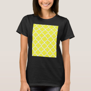 Quatrefolienmuster in weißer Kontur auf Zitrusgloc T-Shirt
