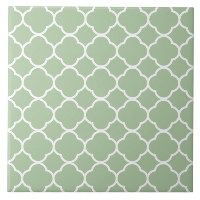 Quatrefolienmuster Minze Grün Fliese (Vorderseite)