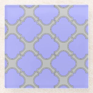 Quatrefolienzwinkle und Grau Glasuntersetzer