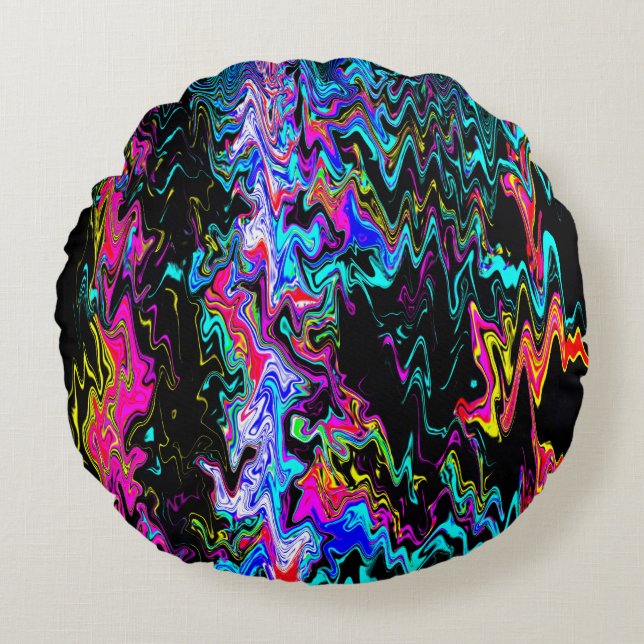 Quatsch psychedelische Momente...... Rundes Kissen (Vorderseite)