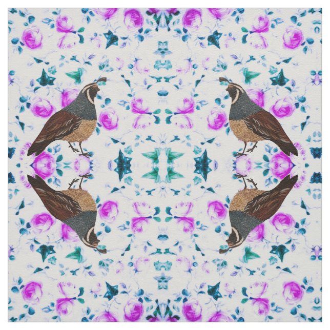 Quatsche auf Pink Chintz Fabric Stoff (Muster)