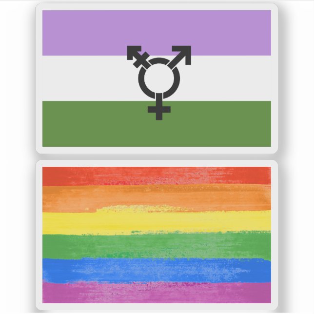 Que - Geschlechtsspezifischer Queer Stolz Aufkleber (Vorderseite)