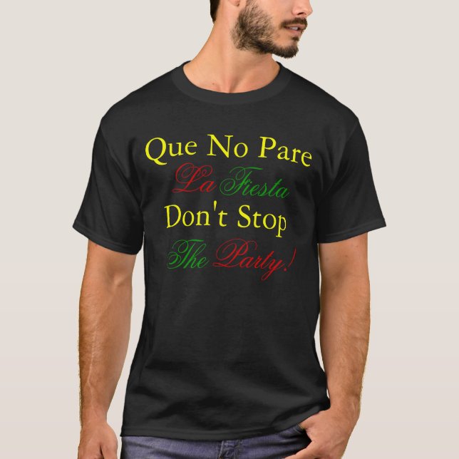 Que keine Parre La-Fiesta, spanisches T-Shirt (Vorderseite)