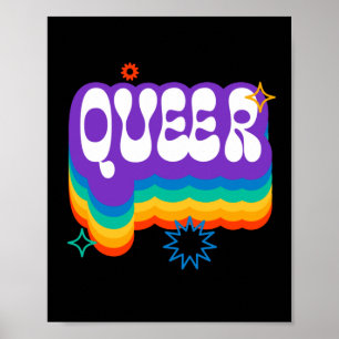 Que. LGBT+Stolz. Regenbogen. Poster