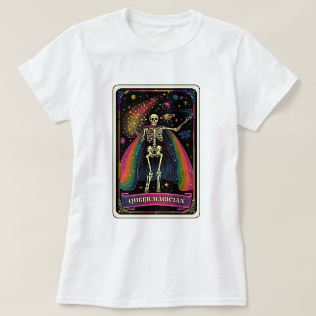 Que Magician Skeleton Tarot T-Shirt (Design vorne)