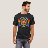 "Que stehe ich" T - Shirt (auf dunklem Gewebe)