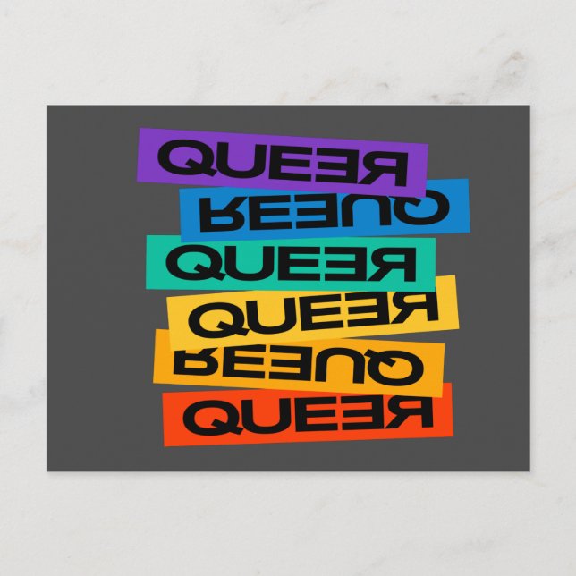Que-Stolz-Homosexuell mit Regenbogenfarbe Postkarte (Vorderseite)