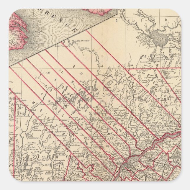 Quebec 3 quadratischer aufkleber (Vorderseite)