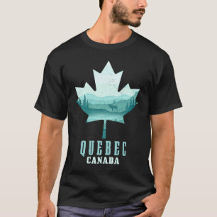 Quebec Ahornblatt Elch Vintage Kanada Kanadischer T-Shirt