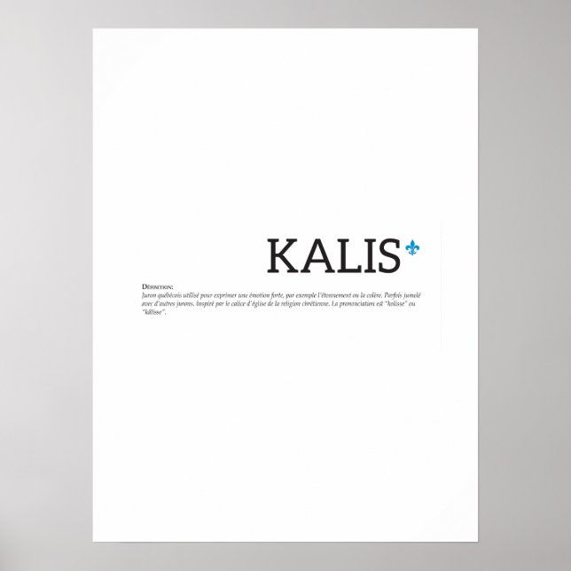 Québec Calisse Juron Joual Spaß Français Poster (Vorne)