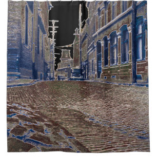 Quebec Canada 1930's Art Fotograph Street Szene Duschvorhang