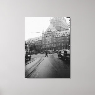 Quebec Canada Castle Cars Street 1930er Jahre Foto Leinwanddruck