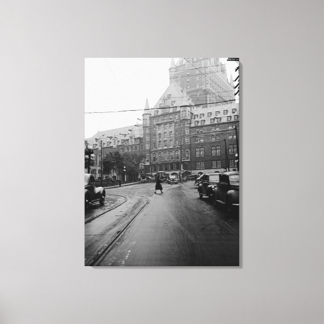 Quebec Canada Castle Cars Street 1930er Jahre Foto Leinwanddruck (Vorderseite)