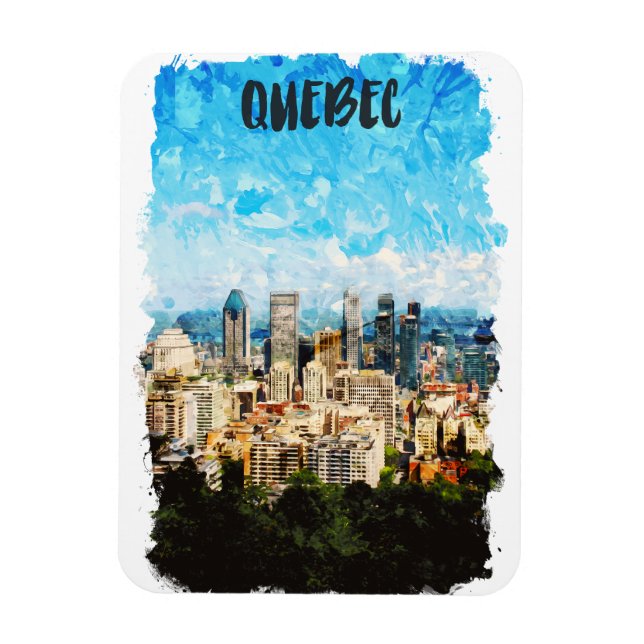 Quebec Canada Cityscape Magnet (Vertikal)