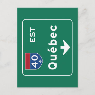 Quebec, Canada Road Sign Postkarte